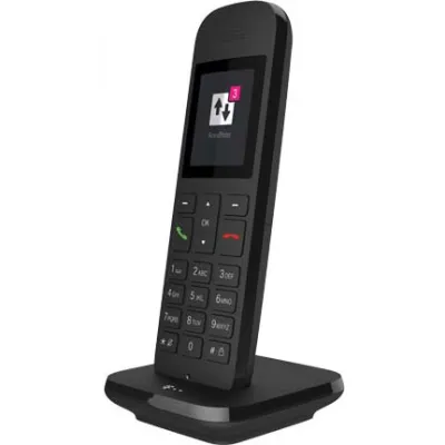 Telekom Speedphone 12 Festnetztelefon | schnurlos | DECT | Freisprechfunktion | Babyfon | 200h Standby | schwarz