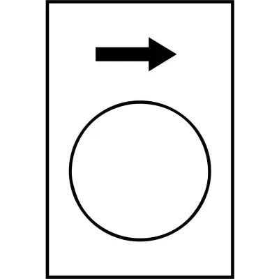Schneider Electric Bezeichnungsschild ZB2BY4901 | Schild für Hängetaster XAC A | Pfeil-Symbol | 30x40mm | weiß