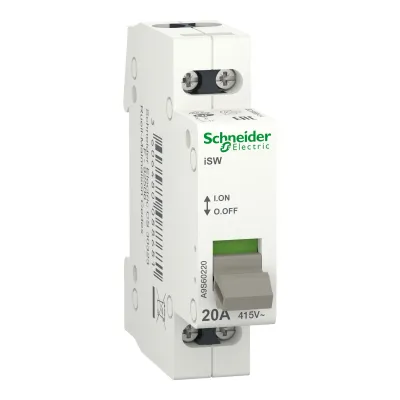 Schneider Electric Lasttrennschalter iSW A9S60220 | 2-polig | 20A | 415V AC | Ausschalter | IP20 | weiß