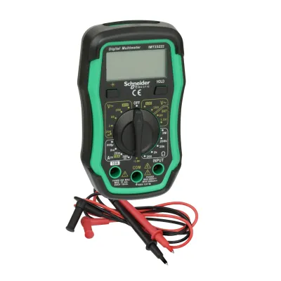 Schneider Electric Multimeter IMT23222 | Digital | Kat. III 600V | beleuchtet LCD | Daten-Hold | Batterietest | grün