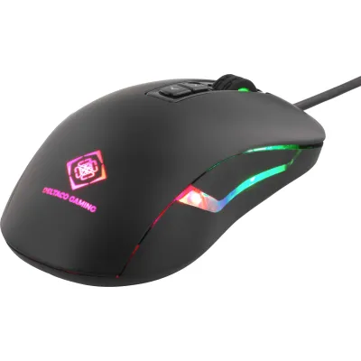 DELTACO GAMING Gaming Maus DEL GAM-029 | Optisch | Ergonomisch | DPI einstellbar | LED Breathing-Effekt | Schwarz