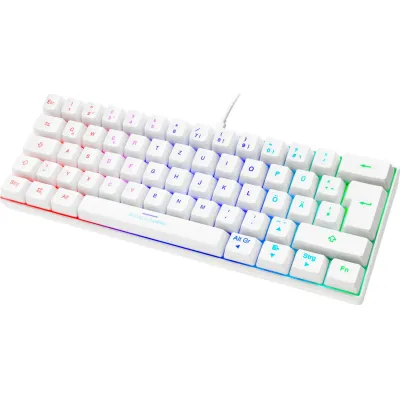 DELTACO GAMING Tastatur GAM-075-W-DE | 60% Mini Gaming Tastatur mechanisch | MX-Red Switches | RGB | Weiß
