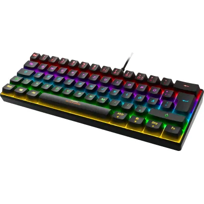 DELTACO GAMING Mini Gaming Tastatur GAM-075-DE | mechanisch 60% | RGB-Beleuchtung | MX-Red Switches | schwarz