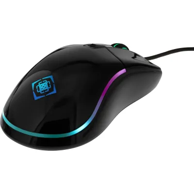 DELTACO GAMING Maus GAM-085 | RGB Gaming Maus beidseitig | 10 LED Modi | 2 Farben | Windows & Mac | schwarz