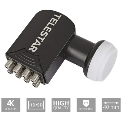 TELESTAR Octo LNB SKYOCTO HC | 8 Teilnehmer | Digital | 0,1dB Rauschmaß | 40mm Feed | LTE-Filter | Schwarz