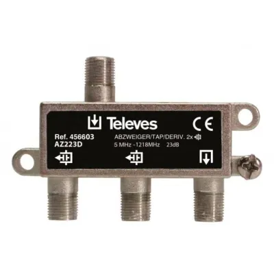 Televes Abzweiger AZ223D | 2-fach | 5-1218 MHz | DOCSIS 3.1 | 23 dB Dämpfung | F-Connector | Kabelfernsehen