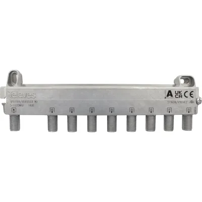 TELEVES 8-fach Verteiler VT814FZ | DOCSIS 3.1 | 5-1220 MHz | F-Connector | 14 dB | Klasse A | Innen