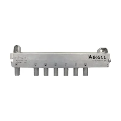 TELEVES Abzweiger AZS612FZ 6-fach | 5-2400 MHz | F-Connector | 12 dB | DC-pass | Gussgehäuse | fernspeisetauglich