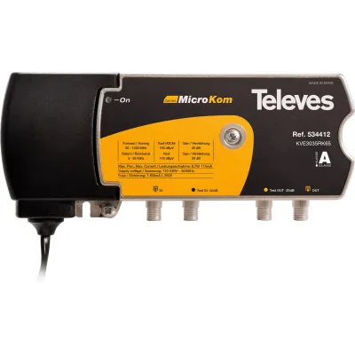 Televes Hausanschlussverstärker KVE3035RK65 | BK-Verstärker 30/35 dB | Rückkanal 5-65 MHz | DOCSIS 3.1 | 1220 MHz