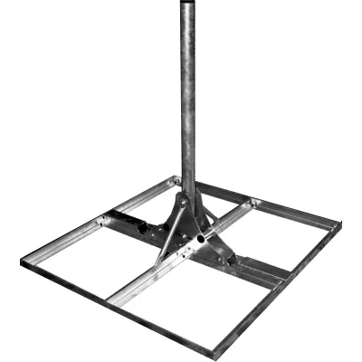 TELEVES Flachdachhalter BS100 243411 | SAT-Anlagen Standrohrhalterung | Mast 1m Ø60mm | feuerverzinkt | für 4 Platten
