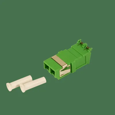 TELEVES Duplex LC-APC Adapter OA2SMLCAPC | LWL-Kupplung LC/LC Singlemode | Keramik | grün | mit Deckel