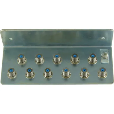 Televes Erdungswinkel ERD11N | 11-fach Erdungsschiene für Koaxialkabel | Zinkdruckguss feuerverzinkt | Antennenbau