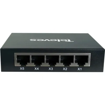 TELEVES Ethernet Switch SWUM-1000-5 | 5x Gigabit RJ45 Ports | Layer 2 | Unmanaged | Desktop Modell | Plug & Play | IP20