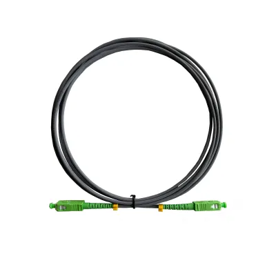 TELEVES LWL-Patchkabel OSM3SCAPC | SC/APC | Singlemode OS2 9/125 | geschirmt | 3m | Zugentlastung | grau