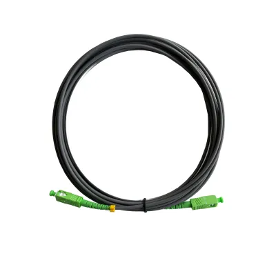 TELEVES LWL-Patchkabel OSM5SCAPC | SC/APC Stecker | Singlemode OS2 9/125 | geschirmt | 5m | Zugentlastung | grau