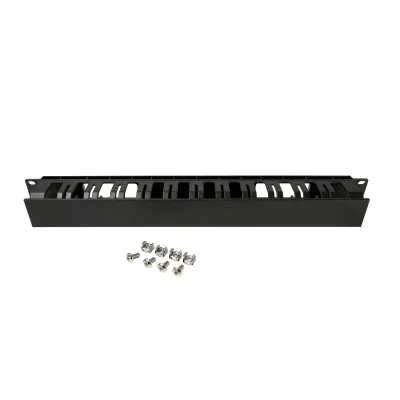TELEVES Kabelführungspanel 533160 | 19 Zoll Rack 1HE | Kunststoff | Frontabdeckung | 482,6 mm | Schwarz