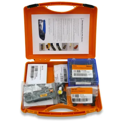 Televes Kompressionsstecker-Set PPS2000 | F-Stecker 7mm Ø | Kompressionszange | Abisolierer | 50x Stecker | Koffer
