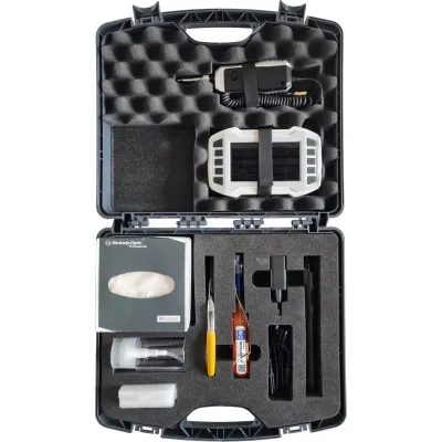 Televes LWL Reinigungskoffer Profi LWLRKPROFI | Videomikroskop & Monitor | Steckerreiniger 1,25/2,5 mm