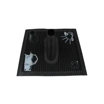 TELEVES Mastmontageset MAZ4850S | Antennenmast Zubehör-Set 48-50mm | Aluziegel | Mastfuß | Dichtmanschette | schwarz