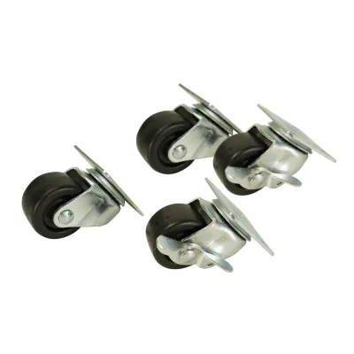 Televes Rollenset MSR-4R / 533171 | Rollen & Schrauben für Rack 19 Zoll | 4 Räder, 2 mit Bremse, 16 Schrauben