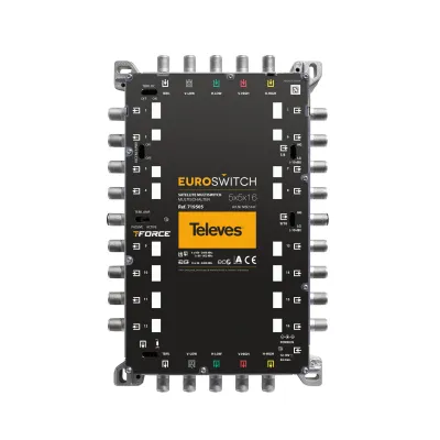 TELEVES Multischalter MSE516C | 5 Eingänge 16 Ausgänge | SAT/terrestrisch | kaskadierbar | geringe Dämpfung