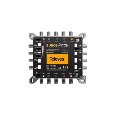 Televes Multischalter MSE58C 5x8 | Kaskadierbar | Receiverpowered | Gussgehäuse | TForce-Technologie | geringe Dämpfung