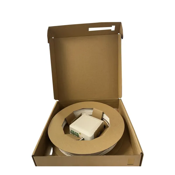 TELEVES Optische Box OB4BLC30MINI | Glasfaser Teilnehmeranschluss | 4x LC/APC | 30m Microkabel | 80x80 mm | B2ca | Weiß
