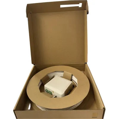 TELEVES Optische Box OB4BLC30MINI | Glasfaser Teilnehmeranschluss | 4x LC/APC | 30m Microkabel | 80x80 mm | B2ca | Weiß