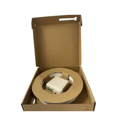TELEVES Optische Box OB4BLC70MINI | 4x LC/APC Ports | 70m Microkabel | 4 Fasern | Spleißhalter | B2ca | 80x80mm | Weiß