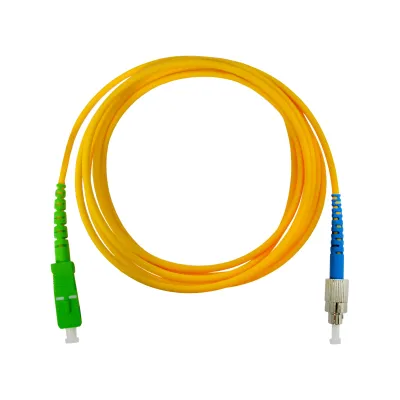 TELEVES LWL-Patchkabel OSK2SCFC | Singlemode Glasfaserkabel 2m | SC/APC auf FC/UPC | LSFH-Mantel | Gelb
