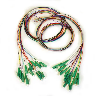 TELEVES Pigtail-Kit O24LCAPC1 | 24x Singlemode LWL-Pigtail OS2 | LC/APC Stecker | 1m | LSFH | mehrfarbig | grün