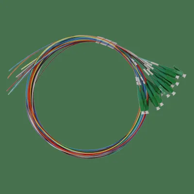 TELEVES Pigtail-Patchkabel O12LCAPC1 | Singlemode SM | 1m | LC/APC Stecker | LSFH | 12-farbiges Set für Innenmontage