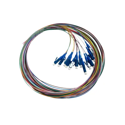 TELEVES Pigtail-Patchkabel O12LCUPC2 | LWL Singlemode 2m | LC/APC Stecker | LSFH | 12 Farben | Indoor-Satz