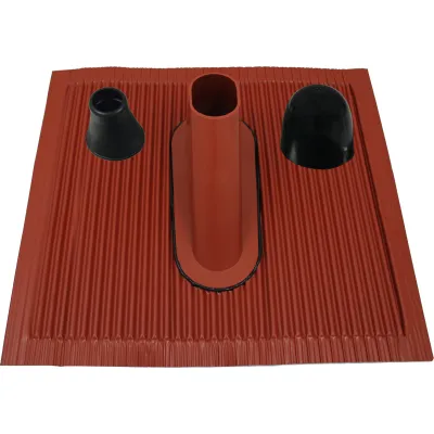 TELEVES Mastmontageset SPAZ48RK | für Antennenmast Ø48-50mm | Alu-Dachziegel rot | Dichtungsmanschette | Mastkappe