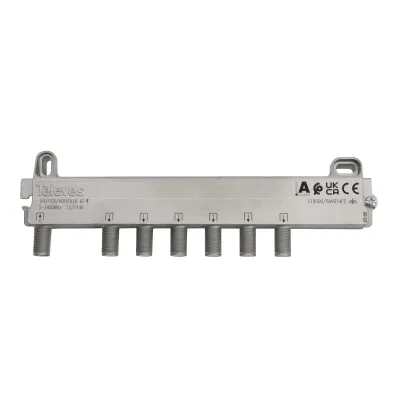 Televes Verteiler SAV614FZ | 6-fach SAT | 5-2400 MHz | F-Connector | 11 dB | DC-Durchgang | Innenmontage