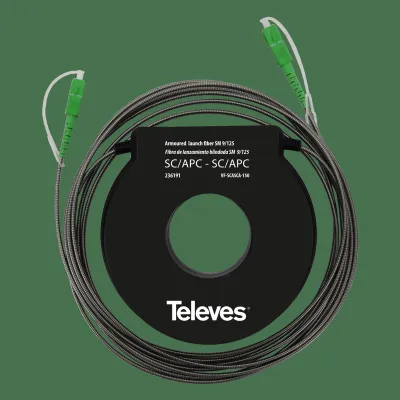 TELEVES Vorlauffaser VFSCASCA150 | Singlemode OS2 | 150m | SC/APC auf SC/APC | OTDR Messkabel