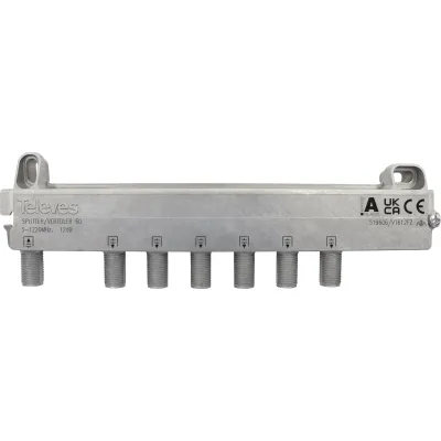 TELEVES Verteiler VT612FZ 6-fach | Kabelfernsehen DOCSIS 3.1 | 5-1218 MHz | 12 dB Dämpfung | F-Connector | Klasse A