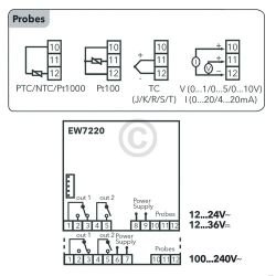 Temperaturregler Universalregler EW7220 PT100 95-240V E7212P0XBH700