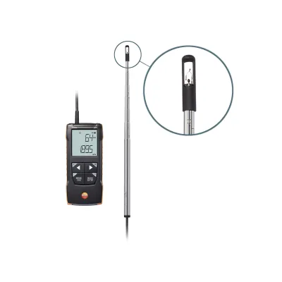 Testo Hitzdraht-Anemometer 425 | Digital Luftströmungsmessgerät | Teleskopsonde 820 mm | App-Anbindung