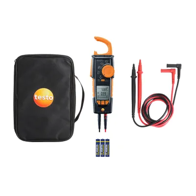 Testo TRMS Stromzange 770-3 | Zangenamperemeter mit Bluetooth | 600A AC/DC | Temperaturmessung | CAT IV