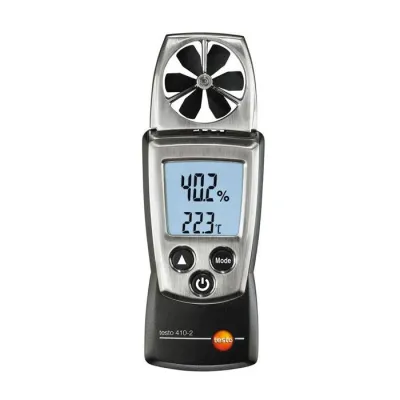 Testo Flügelrad-Anemometer 410-2 0560 4102 | Windmessgerät | misst Luftgeschwindigkeit, Temperatur, Feuchte | handlich