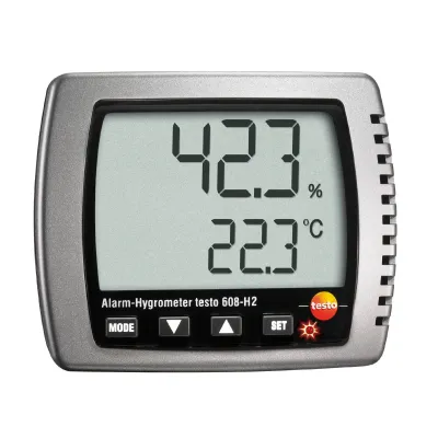 Testo Thermohygrometer 608-H2 0560 6082 | Alarm-Hygrometer | Temperatur- & Feuchtemessung | Taupunktberechnung