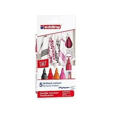 Textilmarker warm colour 5er P