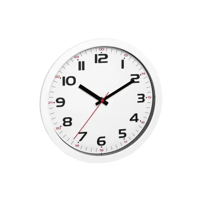 TFA Wanduhr 60.3050.02 | Analoge Quarzuhr | 12- und 24-Stunden-Anzeige | 30,5 cm Glas/Kunststoff | flüsterleise | weiß