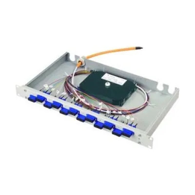 TELEGÄRTNER LWL-Spleißbox 19" 1HE Basis Eco H02030H9008 | 6x SC Duplex | 12x Pigtail OM4 50/125µm | Multimode | grau