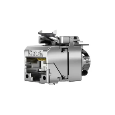 Telegärtner AMJ-SL Modul J00029A6110 Cat.6A RJ45 Buchse | geschirmt | werkzeuglos | 10Gbit | Silber