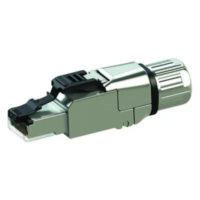 Telegärtner RJ45 Stecker MFP8 IE T568B J00026A5003 | Cat.6A Feldkonfektionierbar | Geschirmt | AWG24-27 | Metall