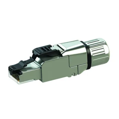 Telegärtner RJ45 Stecker MFP8 IE T568B J00026A5003 | Cat.6A Feldkonfektionierbar | Geschirmt | AWG24-27 | Metall