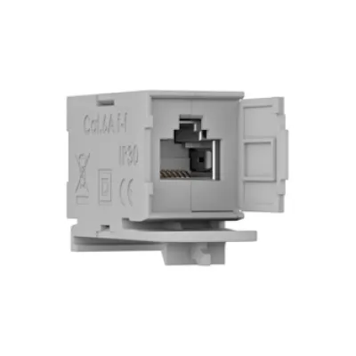 Telegärtner Adapter RJ45 Buchse | Smart Metering Kupplung 100127806 | geschirmt | für Tragschiene TH35 | lichtgrau