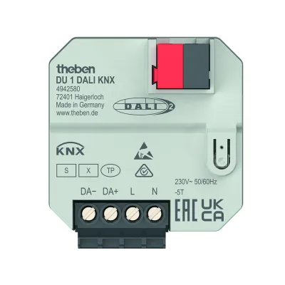 Theben DALI-Aktor UP 1-fach DU 1 KNX TP 4942580 | DALI-2 zertifiziert | Data Secure | 230V | Unterputz | IP20